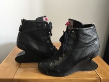 FAB PROJECT STIVALETTI RUCOLINE PELLE SCOLPITA ZEPPA TACCO MISURA 38 UK 5 OTTIME CONDIZIONI