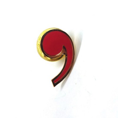 Red Comma Apostrophe Enamel Pin Punctuation Grammar Writing Editor Typography