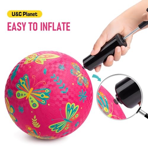 2 Packs Playground Balls for Toddler Kids 8.5 inches Cartoon Rubber Ball with - Picture 3 of 7