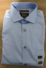 Awearness Kenneth Cole Men's Blue Slim Non-Iron Stretch Dress Shirt NWT 15.5