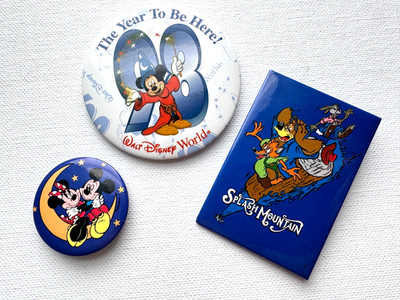 Disney Splash Mt. Ride & The Year to be here! '98 Back pin buttons