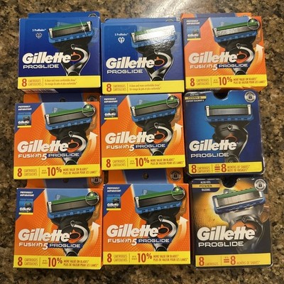 Gillette Fusion5 ProGlide Razor Blades 72 Cartridges Lot (9x8Packs) NEW