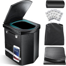 2026 Upgraded XL Portable Toilet for Adults,Tall Camping Toilet with Lid and Con