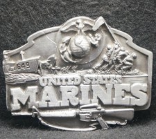 XF15101 VINTAGE 1987 UNITED STATES MARINES ARMES FORCES VETERANS BELT BUCKLE