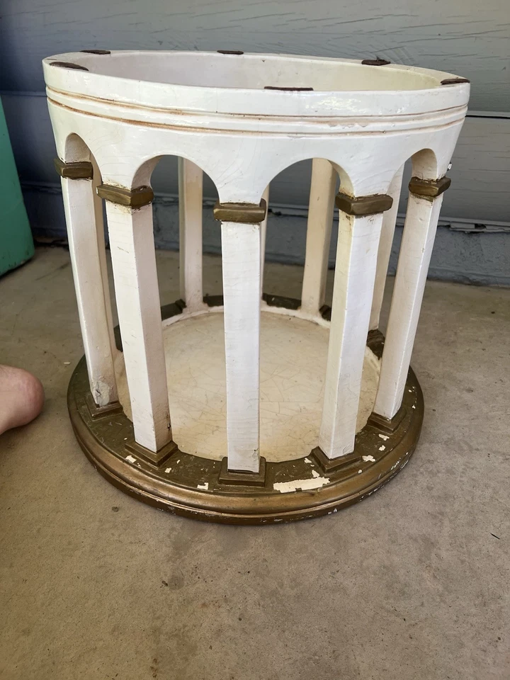 Maceta base mesa columnata vintage regencia italiana años 60 hollywood neo clásico  Foto 4 de 4