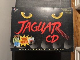 Atari Jaguar CD Console Rare Authentic in OG Box with Discs Tested & Works!