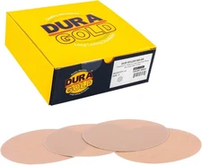 Dura-Gold Premium 180 Grit 6" Gold Sandpaper Discs, No Hole Pattern 180-Grit 