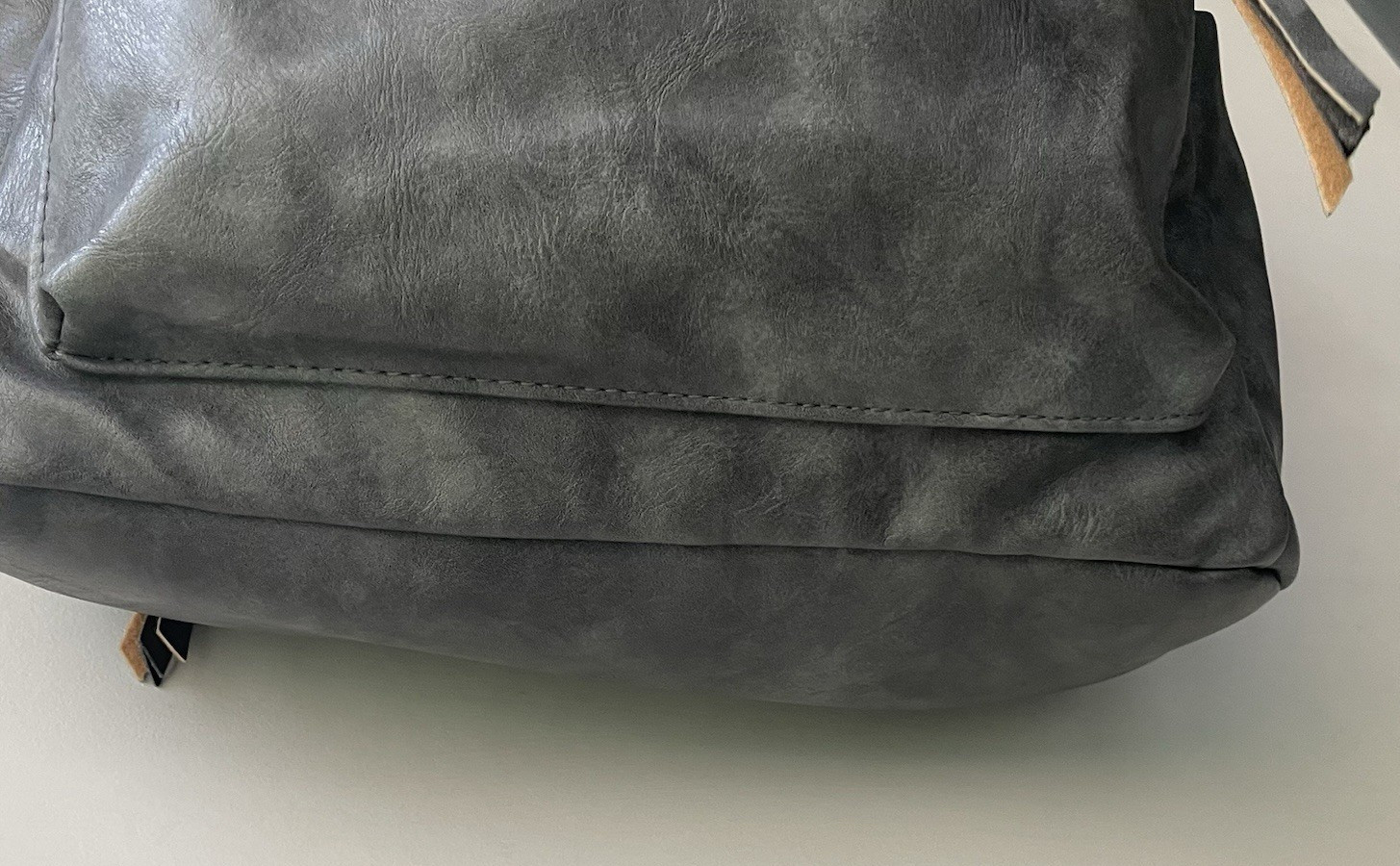 Vegan Convertible Gray Backpack Multiple Pockets … - image 4