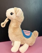 Nuby Plush Llama Pacifier Holder Beige Blue Pink Stuffed Animal Baby Toy