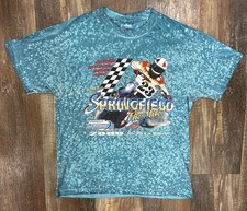 Vintage 2000 Motorcycle Blue Tie Dye Single Stitch Shirt Size Large MADE IN USA
