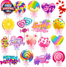 Candyland Cupcake Toppers 36 Piezas Candyland Piruleta Decoración Fiesta Dulce Caramelo