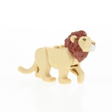 1x Lego Animal Cat Lion Beige Mane Red Brown Eyes Bright Orange bb0787c04pb02
