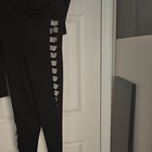 Women’s Black Long Sleeve Cut-Out Stretch Skinny Leg Jumpsuit, Size XL — photo 3