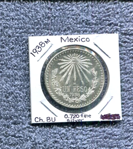 Photo of a 1938 Mexico Un Peso Silver from an eBay listing that sold on Jul 17, 2026