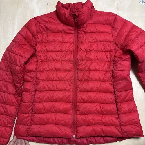 Old Navy Active Puffer Jacket Womens Size Large Red Full Zip Quilted