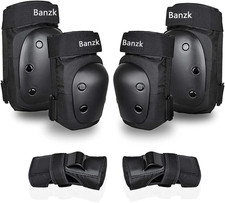 Adult Knee Pads Elbow Pads Wrist Guards for Adult Kids 6 in 1 Protective Gear Se