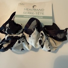 New 4 Elegant Scunci by Conair Black And Cream, sheer borders, Scrunchy, satin