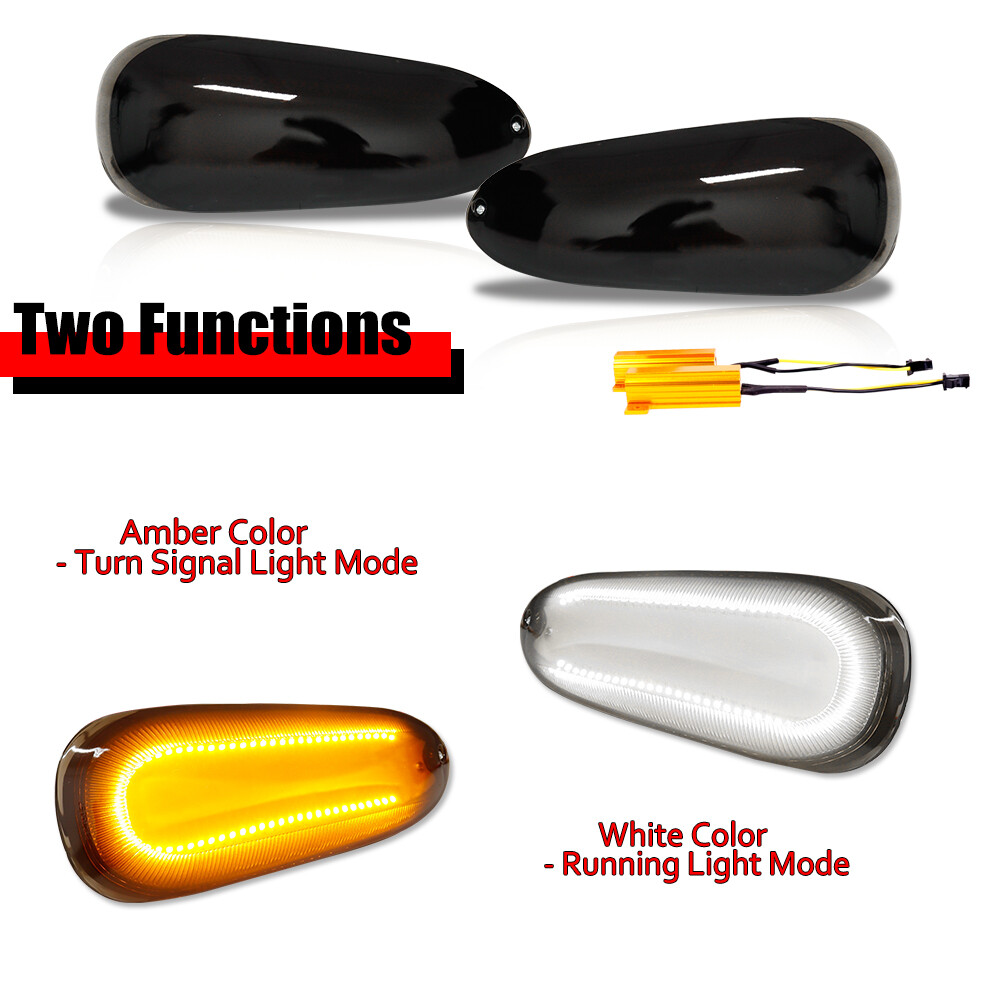 巴　日和　リングライト For 94-98 Mitsubishi 3000GT Smoke Switchback LED Front