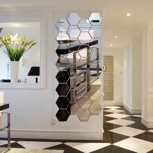Specchio creativo 3D a sei canali - rimovibile Home Decor Art fai da te acrilico -; - Foto 7 di 16