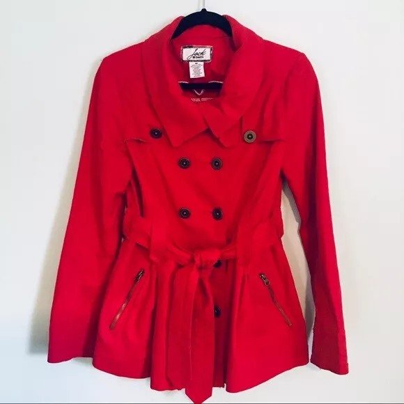 BB Dakota Jack Red button up trench coat size medium eBay