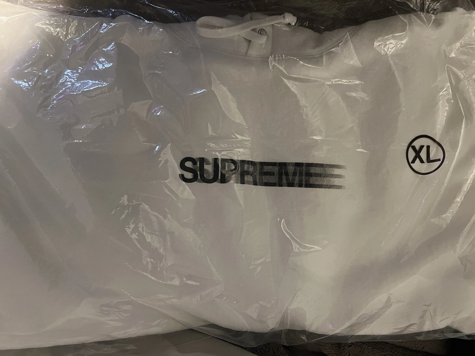 Sweat à capuche TAILLE XL Supreme Motion Logo SS23 noir à capuche expédié aujourd'hui NEUF