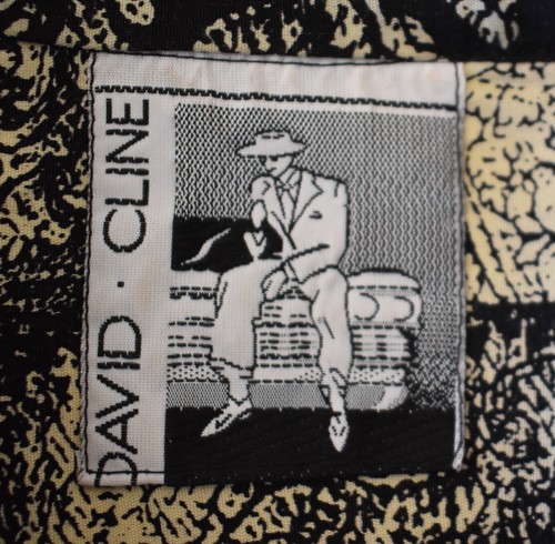 Vintage 90s David Cline Abstract Tribal Print Rayon Shirt Size Large - Picture 6 of 6