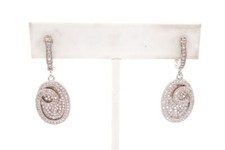 Sterling Silver 925 Cubic Zirconia Dangle Earrings Y4