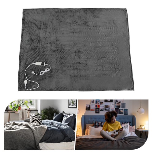 Coperta riscaldante 220 V coperta riscaldante elettrica morbida 153 * 127 cm 2 h/4 h/6 h/8 h grigia - Foto 9 di 23