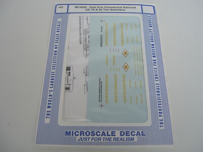 Microscale Decal MC-4050 East Erie Commercial Railroad GE 70 & 85 Ton Switchers 