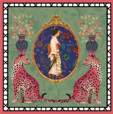 Leopards - Art Blank Greeting / Birthday Card - Chinese Figure Big Cats Exotic