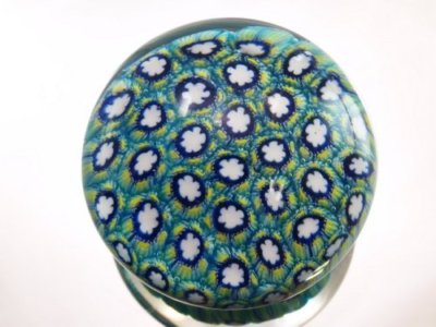M Design Art Mouth Blown Rainbow Mix Millefiori Art Glass Paperweight PW-1117
