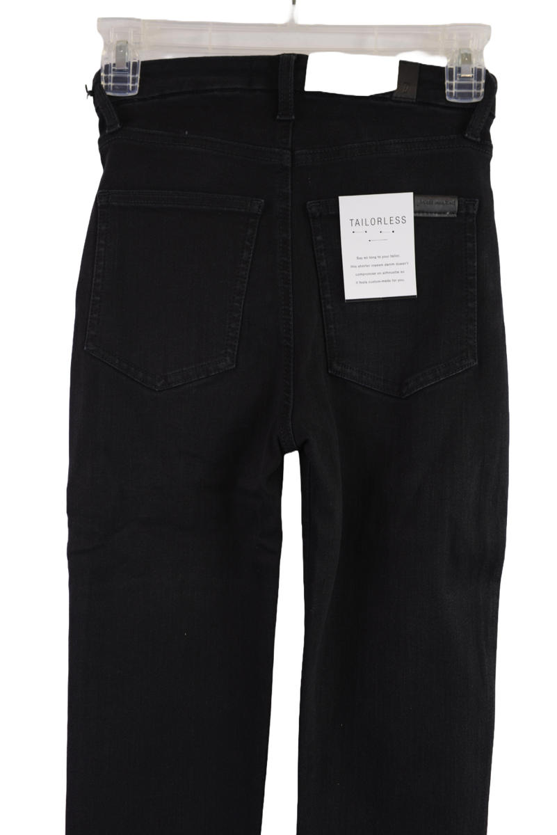 7 Seven For All Mankind High Rise Skinny Bootcut Black Jeans 23 25