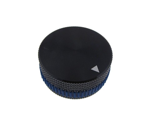 HQ 6mm Hole Dia Aluminum Solid Knob Cap for Flatted Rotary Potentiomete - Blue - 第 1/1 張圖片