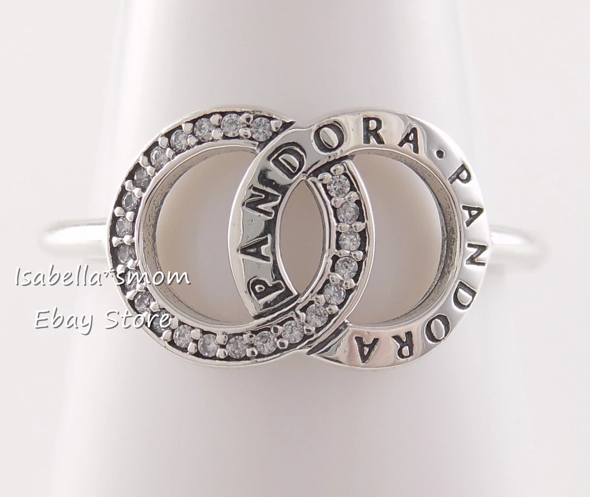 RETIRED Authentic PANDORA CIRCLES Silver LOGO SIGNATURE Ring 196326CZ NEW u PICK