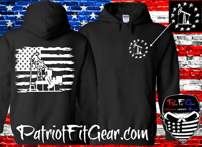 Hoodie,Oil Life,Oilfield Flag,Roughneck,Rig Life,Oilfield Trash,Oil Rig,Patriot