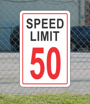 RED Speed Limit 50 Metal Sign for Street Road Highway Parking Lot 12''x18'' mph