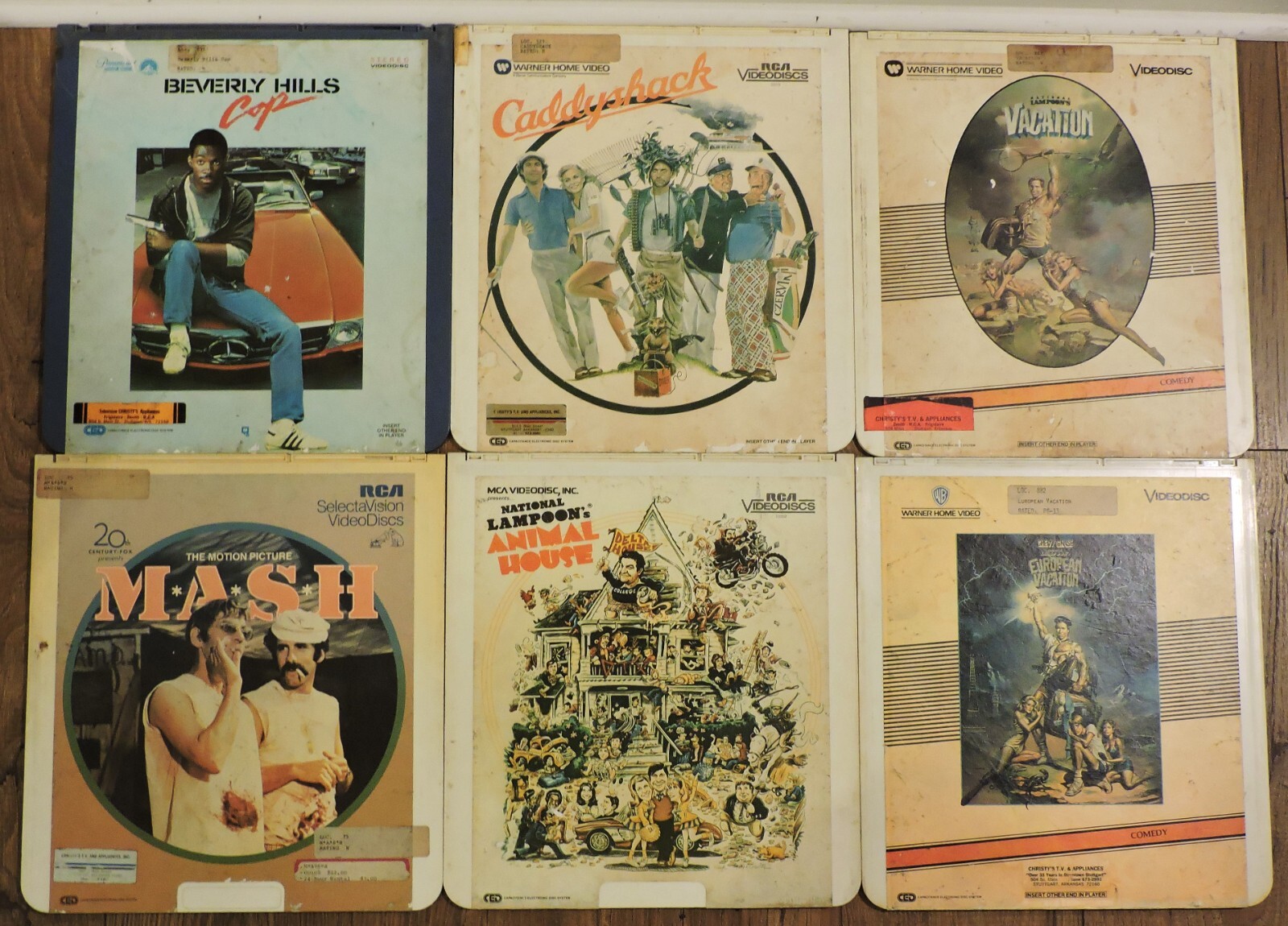 Set of 6 RCA Selectavision Video Discs Animal House, Caddyshack, Vacation eBay