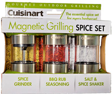 Cuisinart Magnetic Grilling Spice Set Stainless Steel Outdoor Grill Css-33 New