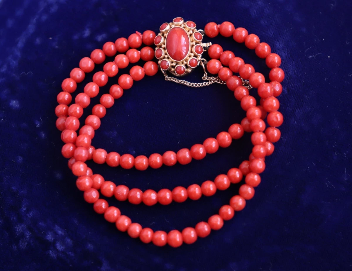Natural red 2024 coral bracelet