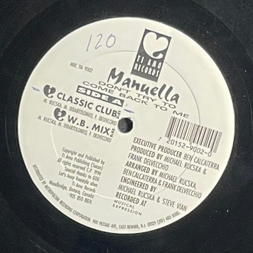 Manuella – Don't Try To Come Back To Me 1994 DJ Pop Freestyle 12" Vinyl Record - Imagen 4 de 4
