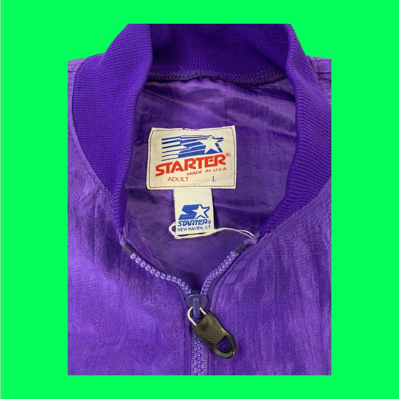 STARTER Women's Camel 90s Vintage Windbreaker Jacket, Nylon, Purple, UK L image 4