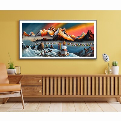 121x60CM Abstract Art of Mount Everest, Best for Office and Home Decoration