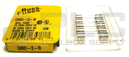 NEW BUSS GMD-2-R FUSE 2AMP 250V T-LAG GLASS QTY 5