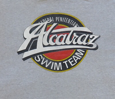 San Francisco Bay Area Vintage Ringer T Shirt 1980's Alcatraz Swim