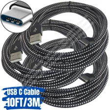 1-3Pack 10ft USB Type C Fast Charger Cable Lot For Samsung Android Charging Cord