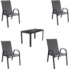 Gartenmöbel Set 5 tlg Gartenset Sitzgruppe Stapelstuhl Gartentisch Essgruppe