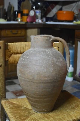 Jarre Cruche à Eeau Grès Epoque XIXe Siècle Art Populaire Poterie  Hauteur: 43cm - Photo 1/4