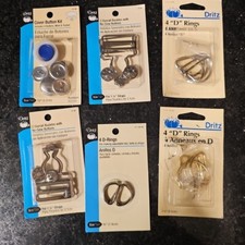 Mixed Lot Of Dritz Cover Button Kits  Snaps, Hook Eyes Unopened And New