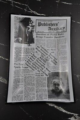 Vintage Glass Trinket Tray Publishers  Auxiliary Newspaper Glass Tray