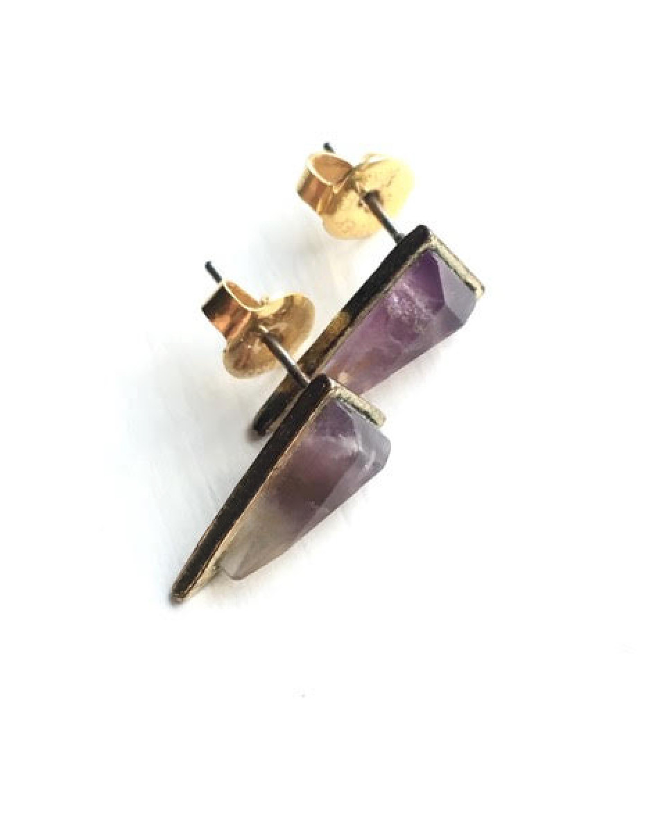 Small Triangle Geometric Earrings Studs - image 2